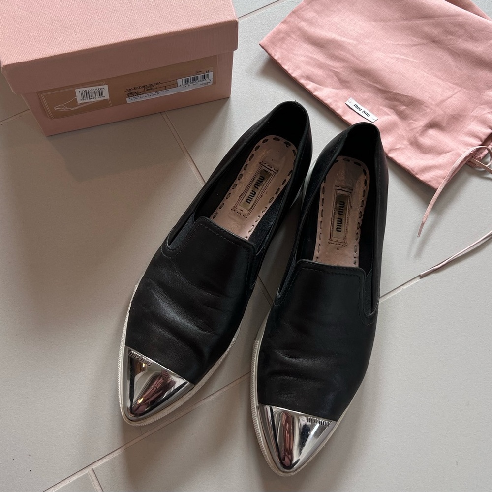 Miu Miu Calzature metal cap toe Sneaker - sz 38